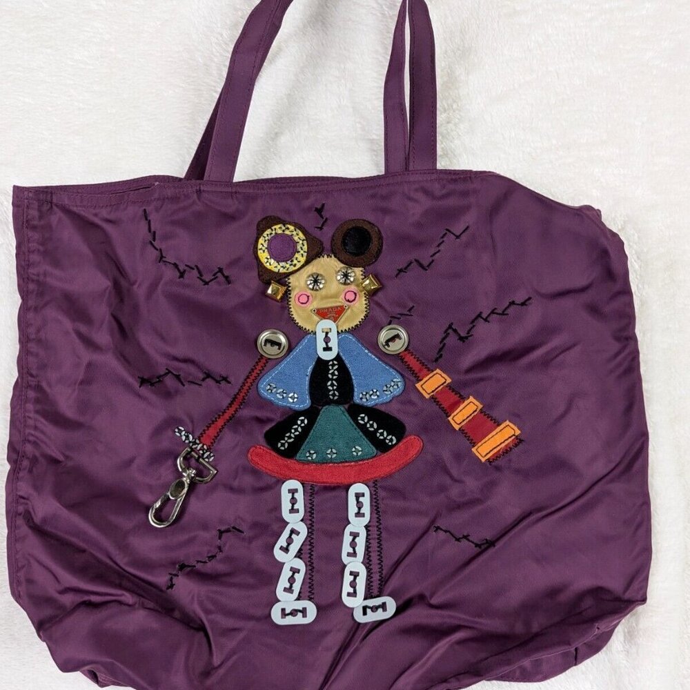Prada Purple Tote Bag with Artistic Design